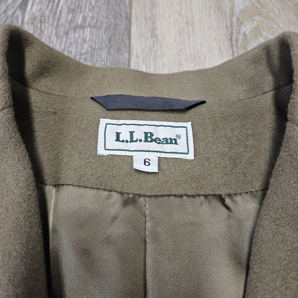 LL Bean Vintage Wool Cashmere Blend Blazer Jacket Camel Tan Brown Women’s 6 - Picture 7 of 8